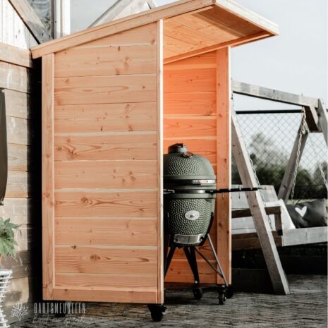 sfeerfoto buitenkeuken overkapping - bouwpakket model 2 op wielen