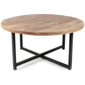 Salontafel Dex - Rough Mangohout - Rond 80cm