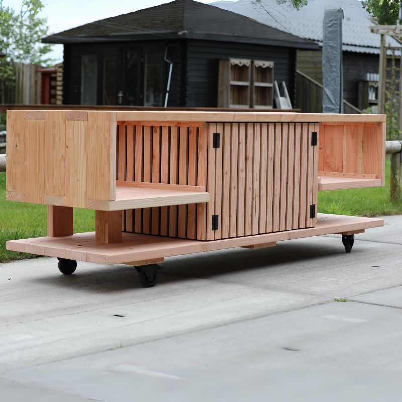 Buitenkeuken latjes op maat voor 2 Kamados Buitenkeuken latjes op maat voor 2 Kamado's