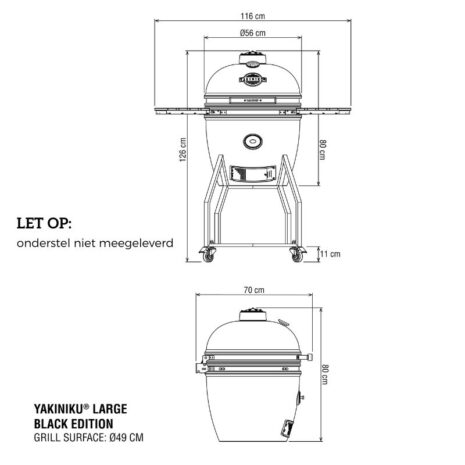 tekening yakiniku large kamado solo black edition
