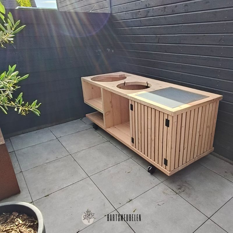 Buitenkeuken latjes op maat voor kamado joe 2 + weber 47