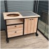 eucalyptus buitenkeuken op wielen compact model voor kamado eucalyptus buitenkeuken op wielen - compact model voor kamado