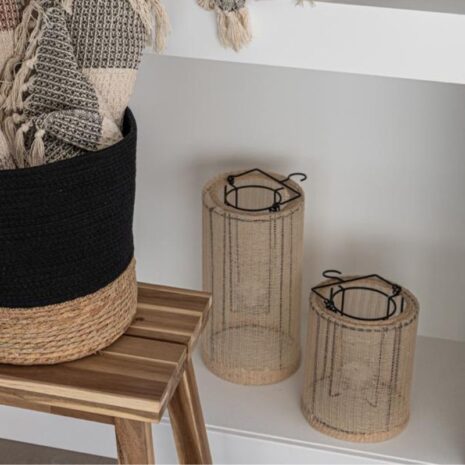 Geweven Lantaarn Indy Small + Large Zand