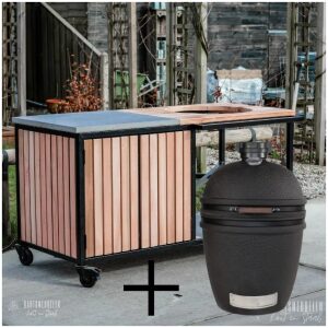 Eucalyptus buitenkeuken latjes + Bastard Large Urban Kamado