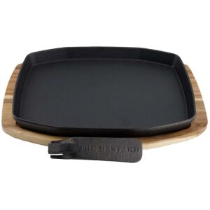 The Bastard Sizzling Plate & Holder Cast Iron 24x32cm