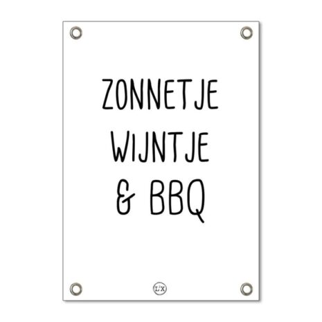 Tuinposter zonnetje wijntje bbq wit 59cm x 84cm Tuinposter zonnetje wijntje bbq wit 59cm x 84cm