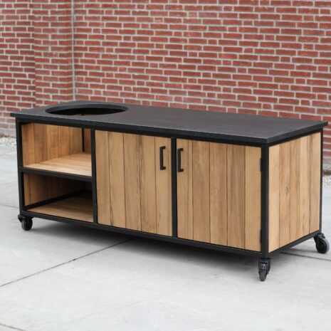 zwart granieten blad buitenkeuken Farké hout