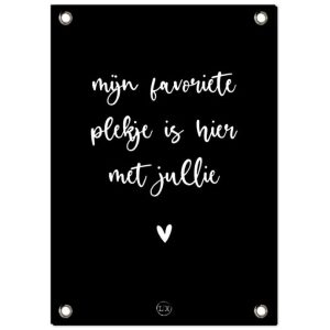 zwarte tuinposter mijn favoriete plekje is hier met jullie -59x84cm